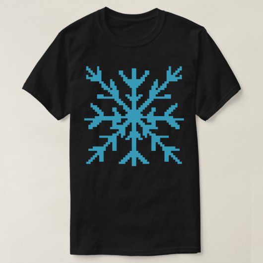 Blauwe sneeuwvlok pixel art t-shirt (Design voorkant)