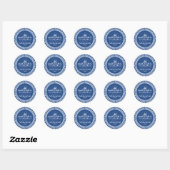 Blauwe sneeuwvlok productetiket Stickers (Vel)
