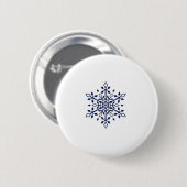 Blauwe sneeuwvlok ronde button 5,7 cm (Voorkant /achterkant)