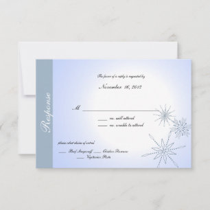Blauwe Sneeuwvlok RSVP Kaartje