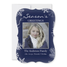 Blauwe Sneeuwvlok Rustieke Houten Kerstkaart