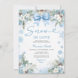 Blauwe Sneeuwvlok Sneeuw in Love Winter Bruidscade Kaart