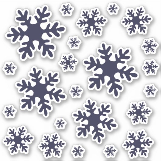Blauwe Sneeuwvlok Sneeuw Winter Kerstvakantie Sticker (Voorkant)