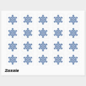 Blauwe Sneeuwvlok Sticker (Vel)