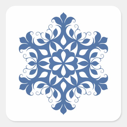 Blauwe Sneeuwvlok Sticker (Voorkant)