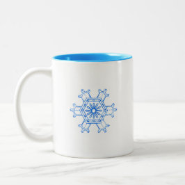 Blauwe Sneeuwvlok Tweekleurige Koffiemok