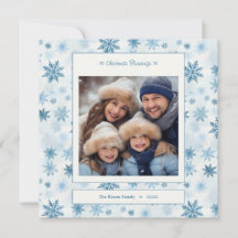 Blauwe Sneeuwvlok Vierkante Aquarel Familie Foto