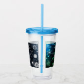 blauwe sneeuwvlok voor Kerstmis/winter Acryl Drinkbeker (Rechts)
