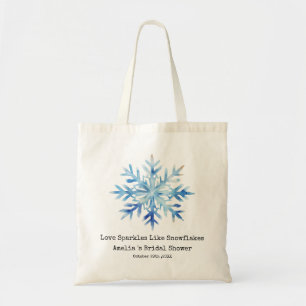 Blauwe Sneeuwvlok Winter Bruidsdouche Favorieten Tote Bag