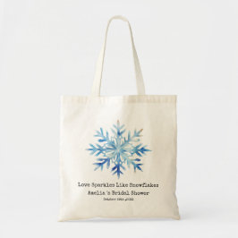 Blauwe Sneeuwvlok Winter Bruidsfeest Favoren Tote Bag