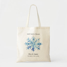 Blauwe Sneeuwvlok Winter Bruiloft Favoren Tote Bag