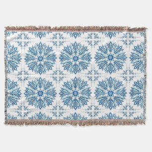 💙 Blauwe Sneeuwvlok Winter Decoratie Gezellig Cad Deken