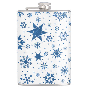 💙 Blauwe Sneeuwvlok Winter Geschenk Voor Hem ❄️ Heupfles
