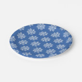 Blauwe Sneeuwvlok Winter Patroon Kerstvakantie Papieren Bordje (Gekanteld)