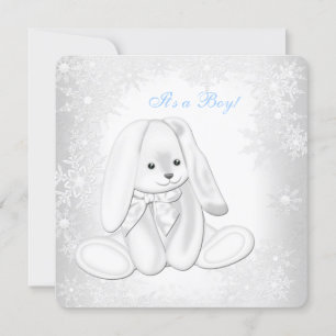 Blauwe Sneeuwvlok Winter Wonderland Baby Jongen Sh Kaart