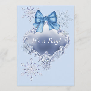 Blauwe Sneeuwvlok Winter Wonderland Baby Shower Kaart