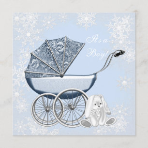 Blauwe Sneeuwvlok Winter Wonderland Baby Shower Kaart
