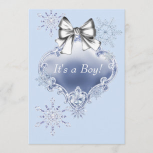 Blauwe Sneeuwvlok Winter Wonderland Baby Shower Kaart