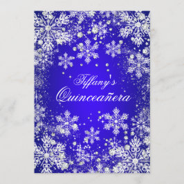 Blauwe sneeuwvlok Winter Wonderland Quinceanera Kaart