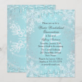 Blauwe sneeuwvlok Winter Wonderland Quinceanera Kaart (Voorkant / Achterkant)