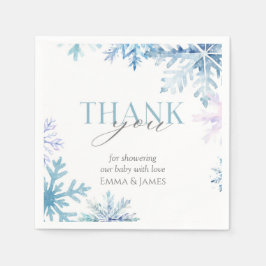 Blauwe sneeuwvlok Winter Wonderland servetten