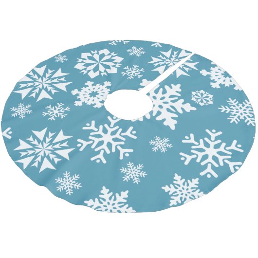 Blauwe sneeuwvlok winterfeestdag kerstboomrok kerstboom rok (Gekanteld)