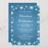 Blauwe sneeuwvlokgrens voor kerstfeestdagen kaart (Voorkant / Achterkant)