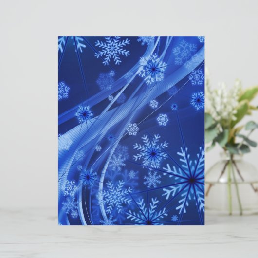 Blauwe sneeuwvlokken (Staand voorkant)