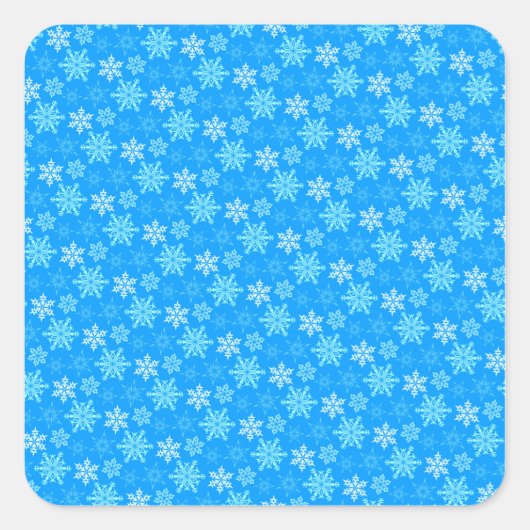  blauwe sneeuwvlokken Achtergrond Vierkante Sticker (Voorkant)