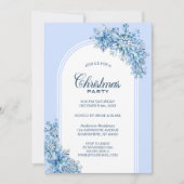 Blauwe Sneeuwvlokken Arch Kerstfeest Kaart (Voorkant)