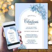 Blauwe Sneeuwvlokken Arch Kerstfeest Kaart