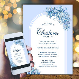 Blauwe Sneeuwvlokken Arch Kerstfeest Kaart