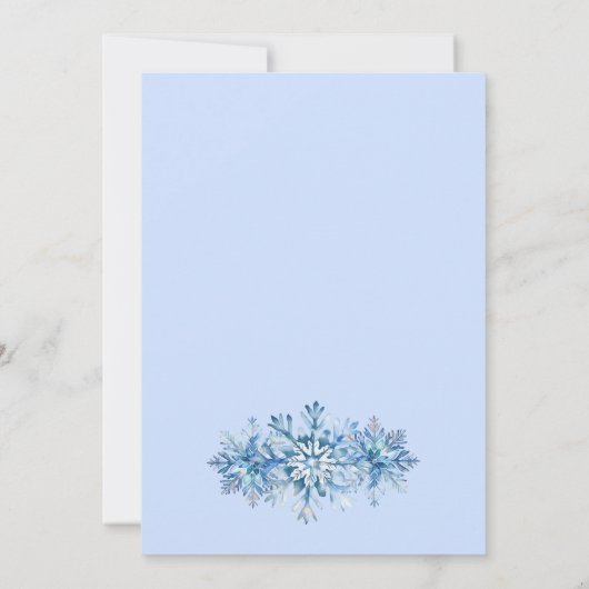 Blauwe Sneeuwvlokken Arch Kerstfeest Kaart (Achterkant)