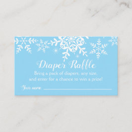 Blauwe sneeuwvlokken Baby shower Luierriet Ticket Informatiekaartje