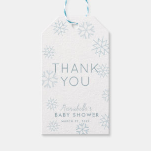 Blauwe sneeuwvlokken Baby zijn koude buitenkant be Cadeaulabel