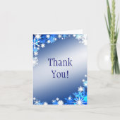Blauwe sneeuwvlokken Bedankt Card (Voorkant)