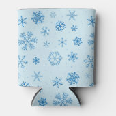 Blauwe Sneeuwvlokken Blikjeskoeler (Voorkant)