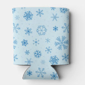 Blauwe Sneeuwvlokken Blikjeskoeler (Achterkant)