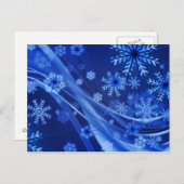 Blauwe sneeuwvlokken briefkaart (Voorkant / Achterkant)