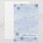 Blauwe sneeuwvlokken briefpapier (Voorkant / Achterkant)