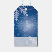 Blauwe sneeuwvlokken cadeaulabel (Achterkant)