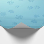 Blauwe sneeuwvlokken cadeaupapier (Hoek)