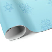 Blauwe sneeuwvlokken cadeaupapier (Rol Hoek)