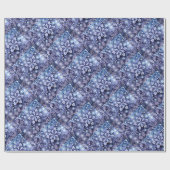 Blauwe sneeuwvlokken cadeaupapier (Vlak)