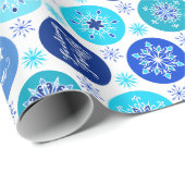 Blauwe sneeuwvlokken cadeaupapier (Rol Hoek)