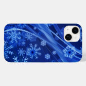 Blauwe sneeuwvlokken Case-Mate iPhone case (Achterkant (horizontaal))
