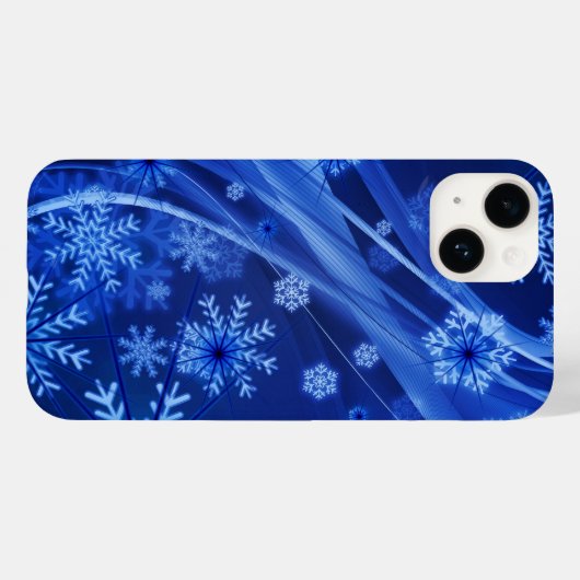 Blauwe sneeuwvlokken Case-Mate iPhone case (Achterkant (horizontaal))