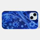 Blauwe sneeuwvlokken Case-Mate iPhone case (Achterkant (horizontaal))