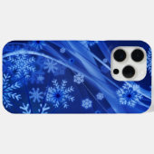 Blauwe sneeuwvlokken Case-Mate iPhone case (Achterkant (horizontaal))