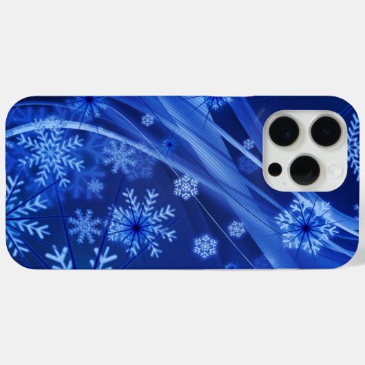 Blauwe sneeuwvlokken Case-Mate iPhone case (Achterkant (horizontaal))